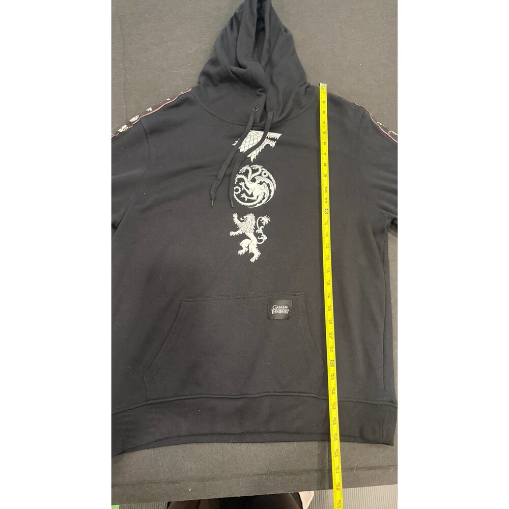 NWT HBO Game of Thrones Black Hoodie House Stark Targaryan Lannister XL Dragons - Picture 5 of 8